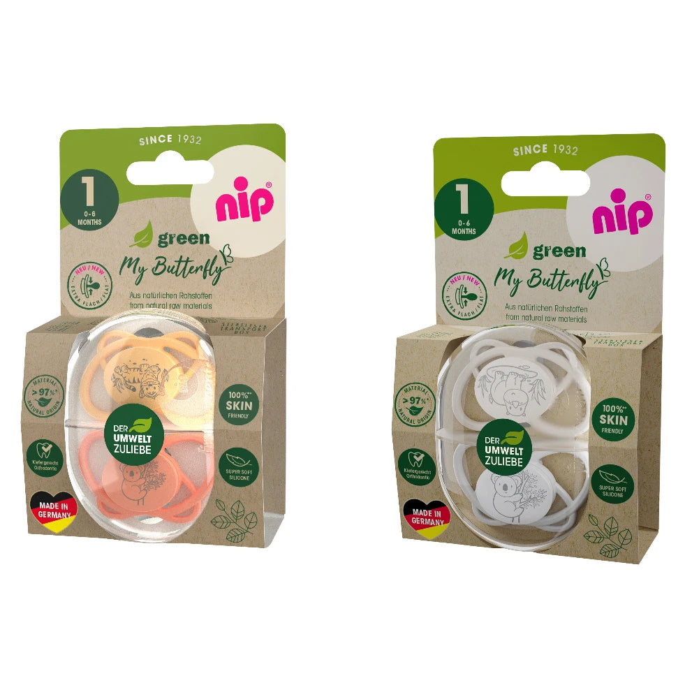 NIP My Butterfly Green F Пустышка силиконовая, размер 1 (0-6месяцев) N2