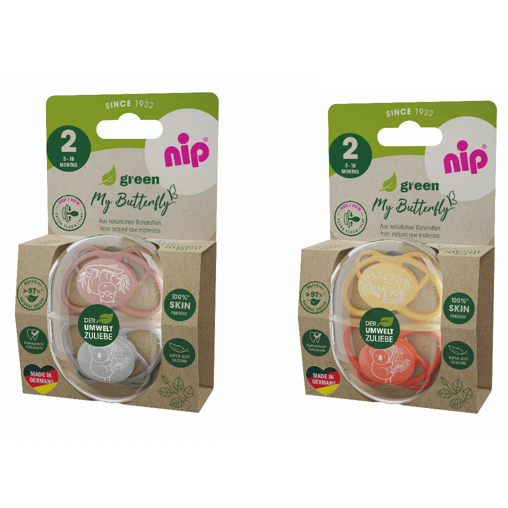 NIP My Butterfly Green F Пустышка силиконовая, размер 2 (5-18 месяцев) N2