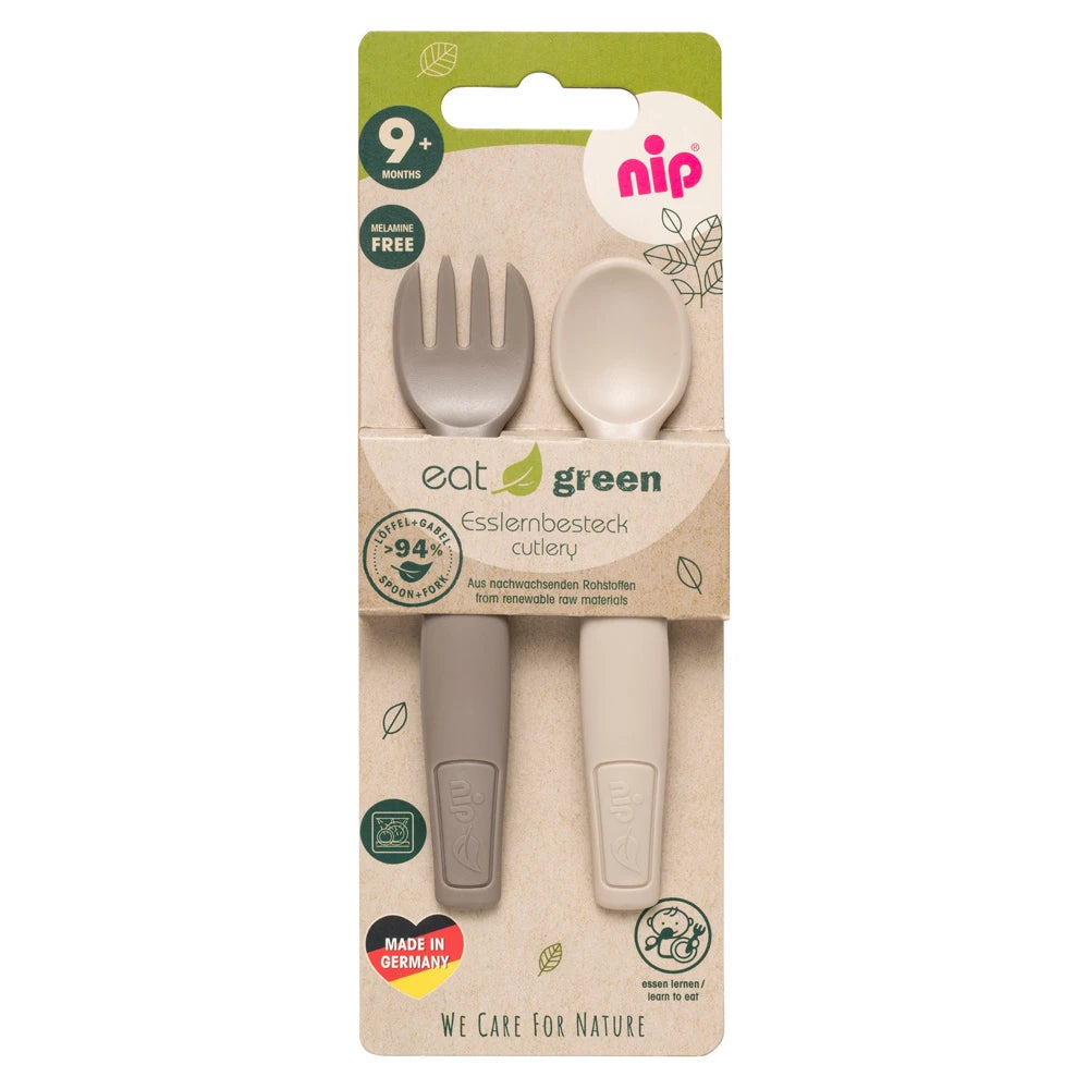 NIP Eat Green Набор столовых приборов бежевый (9+ месяцев)