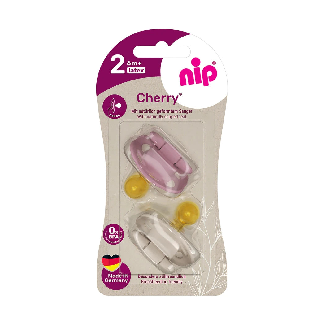 NIP Cherry F Пустышка латексная, круглая, размер 2 (6+ месяцев) N2