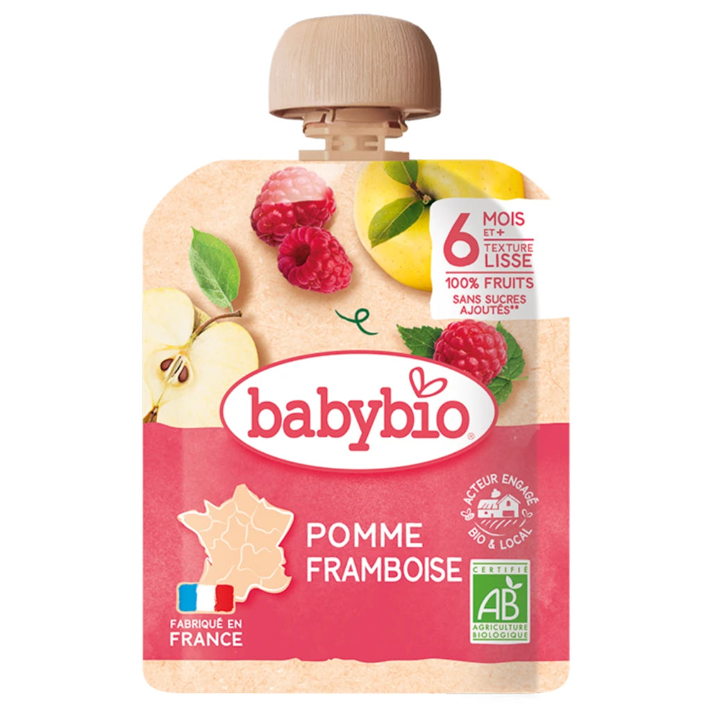 Babybio Пауч из яблок и малины (6+) 90g