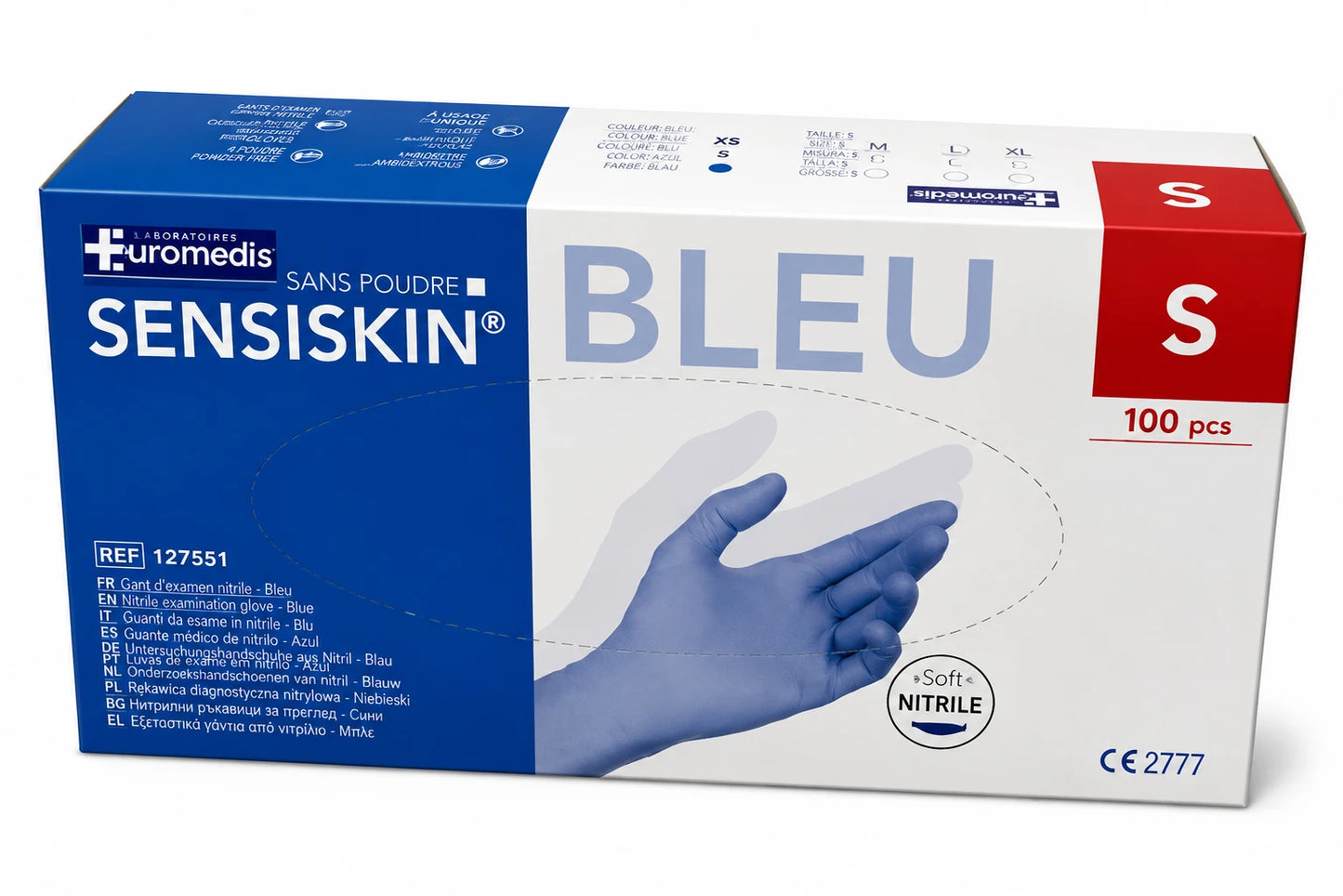 Mănuși S n/ster. nitril f/pudră N100 (Sensiskin)