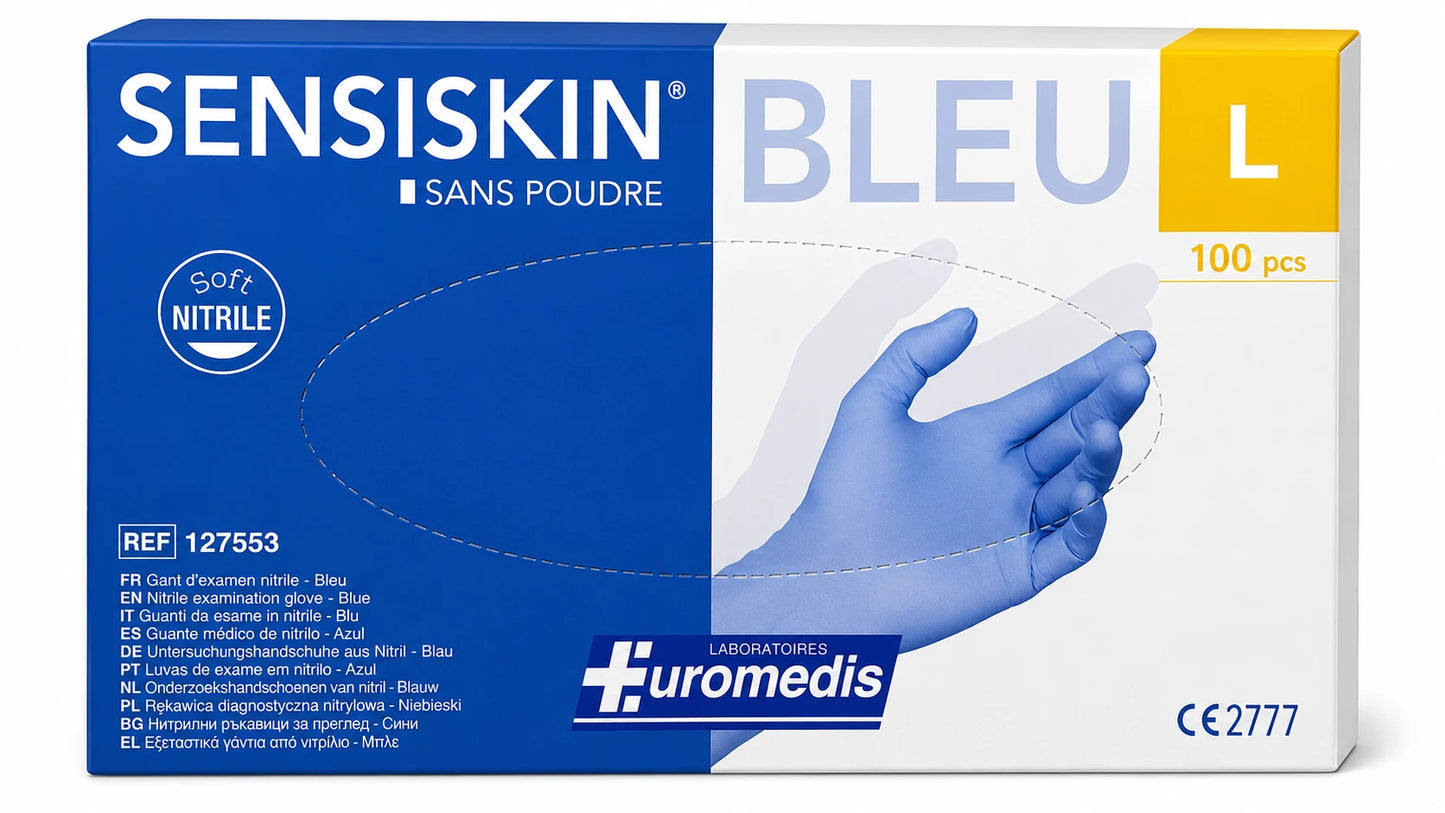 Mănuși L n/ster. nitril f/pudră N100 (Sensiskin)