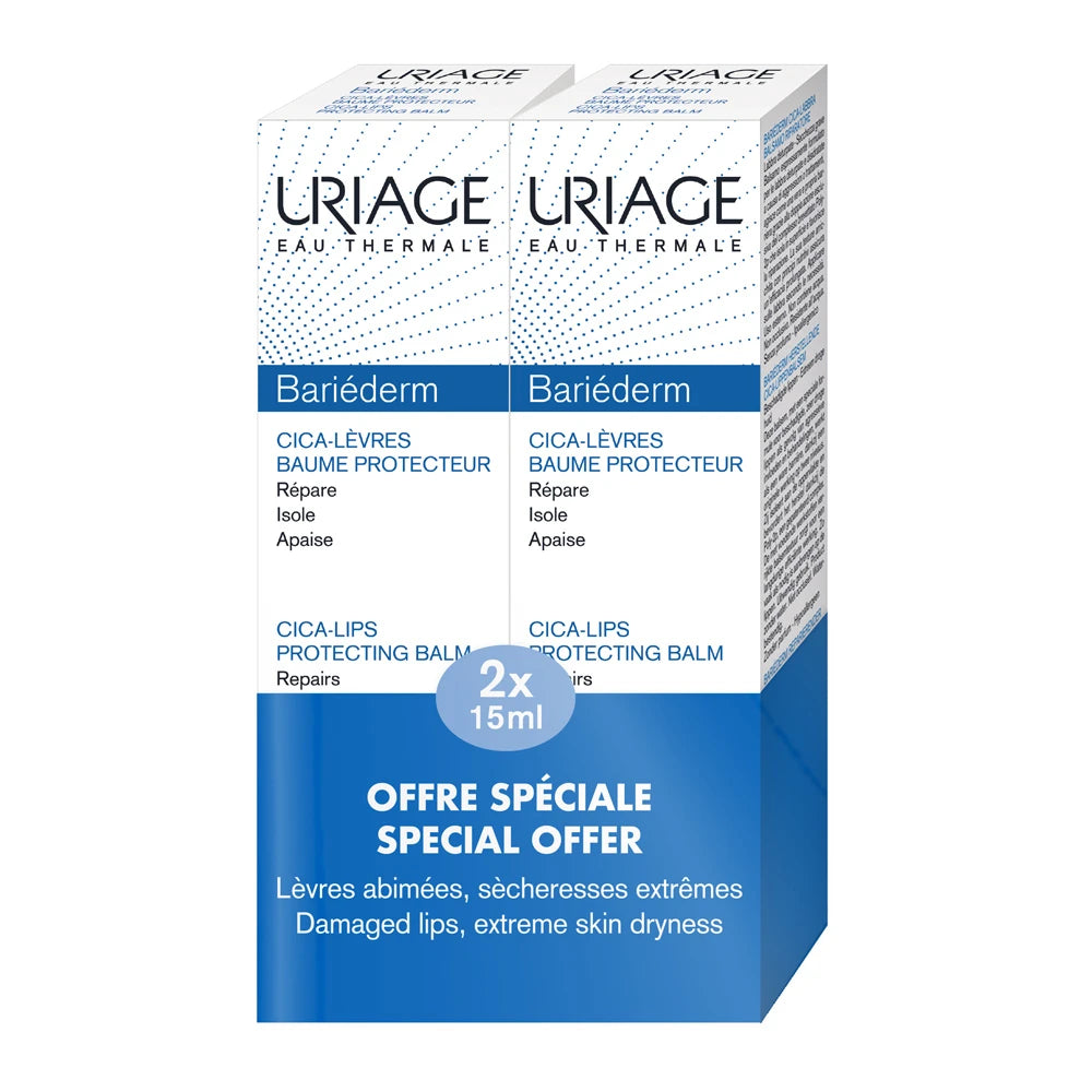 Uriage Set Bariederm Восстанавливающий бальзам для губ 2x15ml
