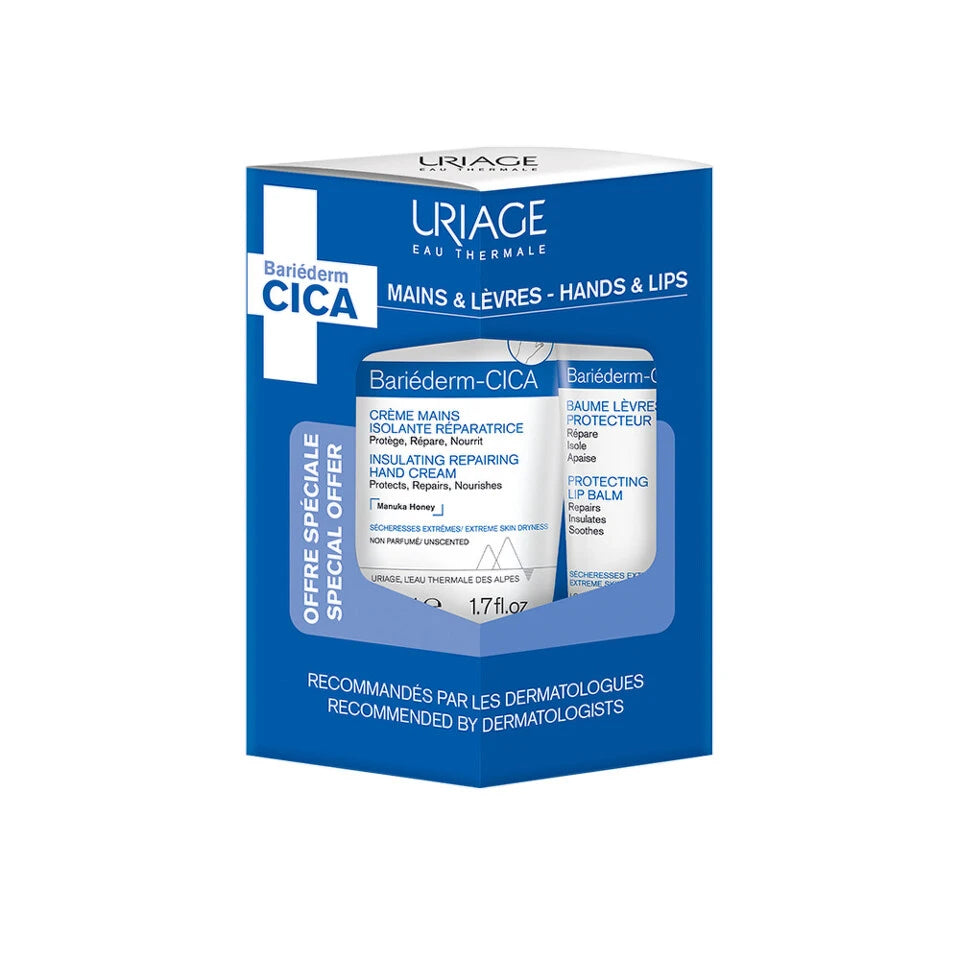 Uriage Набор Bariederm Крем для рук 50ml + Бальзам для губ 15ml