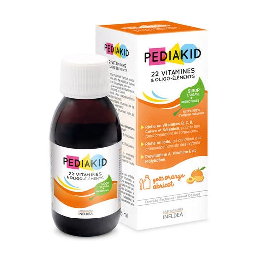 INELDEA Pediakid 22 витаминов и минералов (вкус апельсина и абрикоса) сироп 125ml