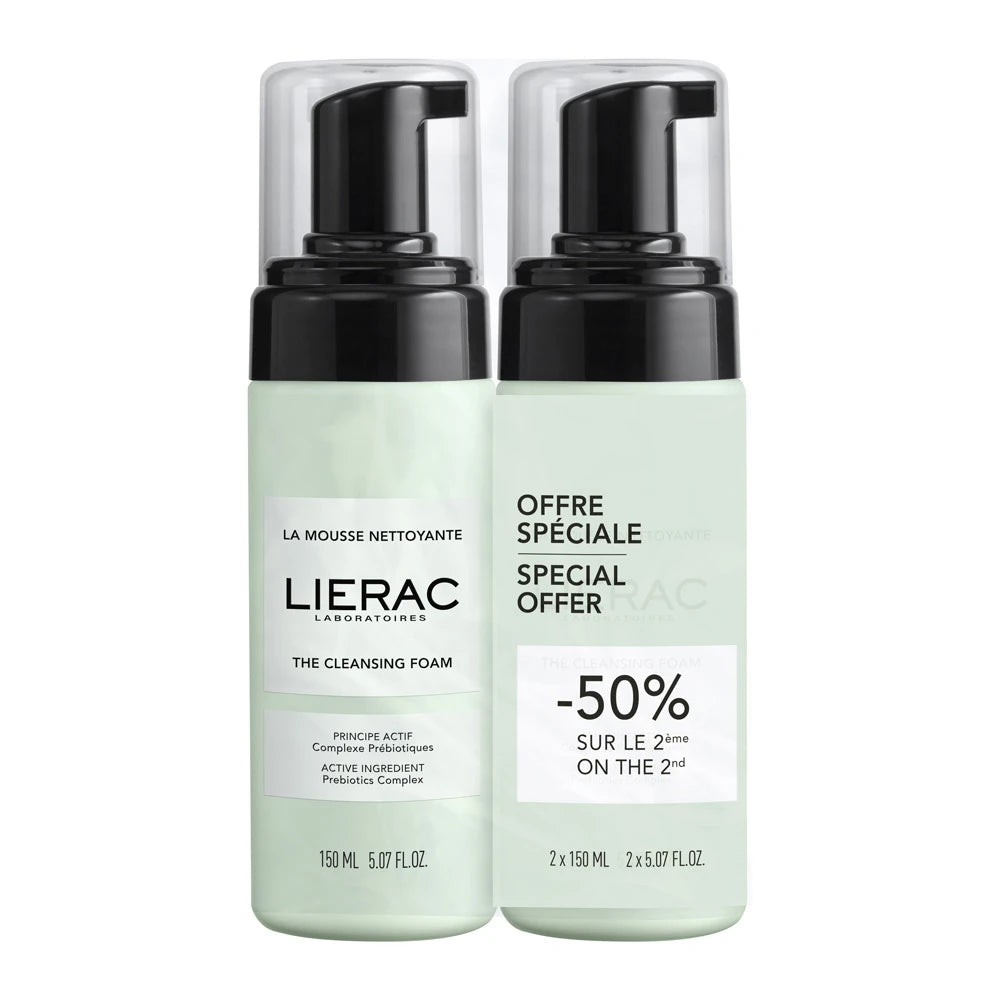 LIERAC Spuma de curatare 2x150ml