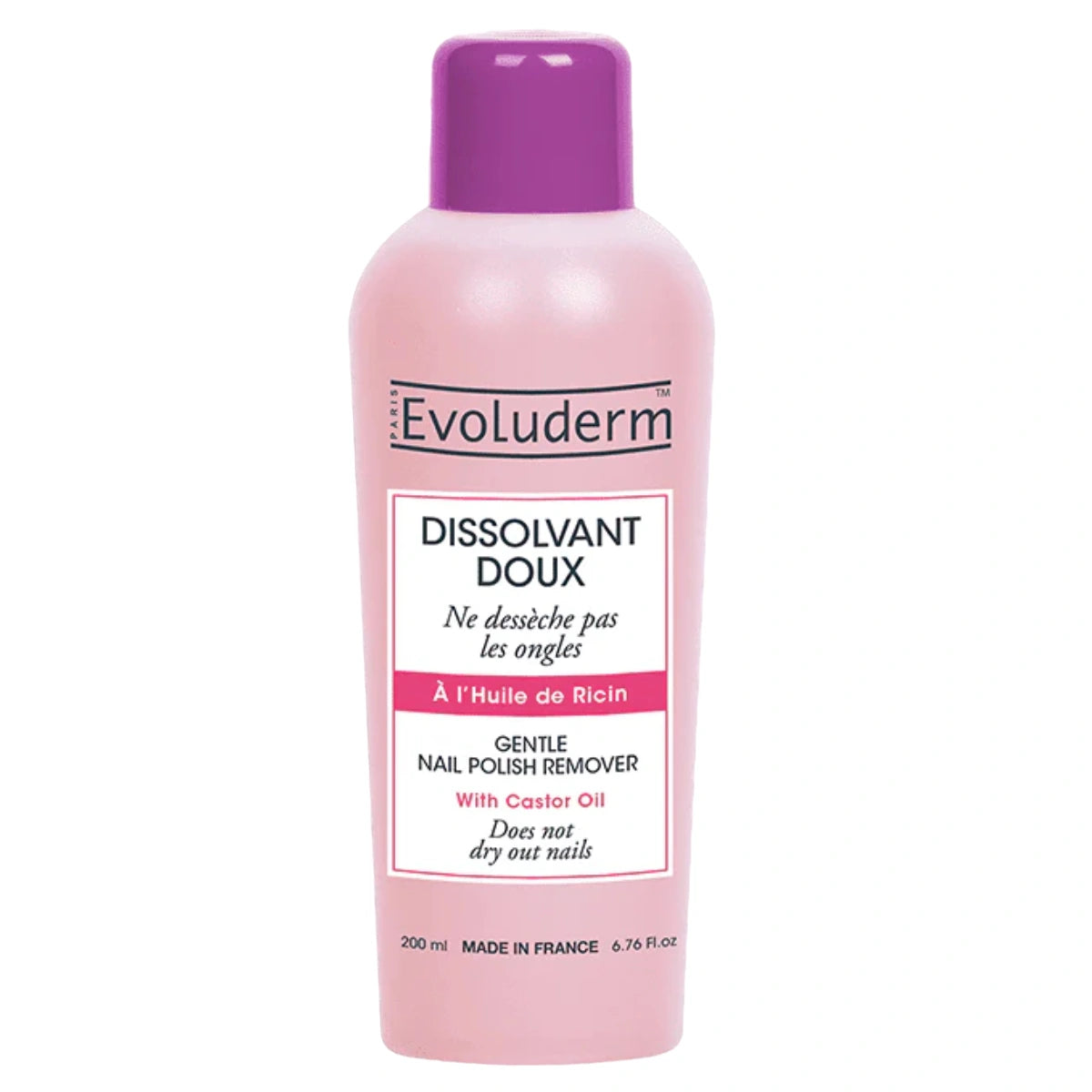 Evoluderm Solutie de îndepărtare a ojei cu ulei de ricin, 200ml