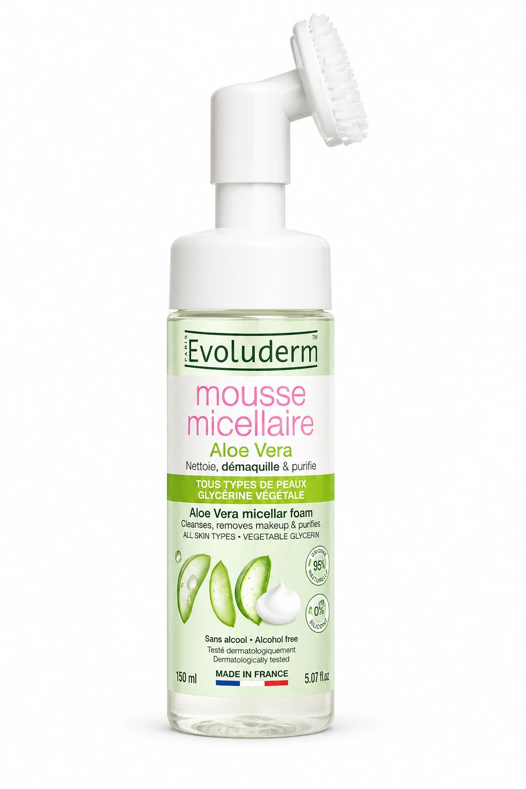 Evoluderm Spumă micelară de curățare cu Aloe Vera pentru față 150ml