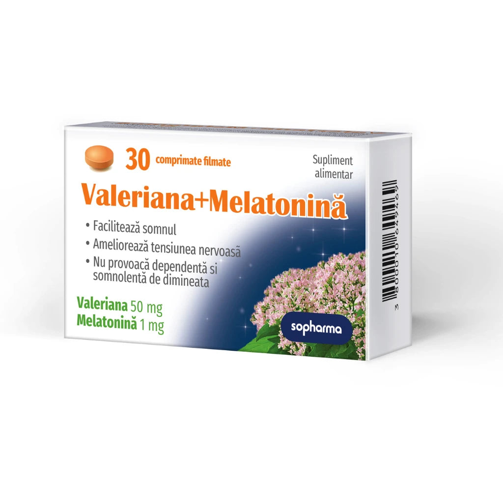 Валериана+Мелатонина 50mg+1mg табл. п/о N30