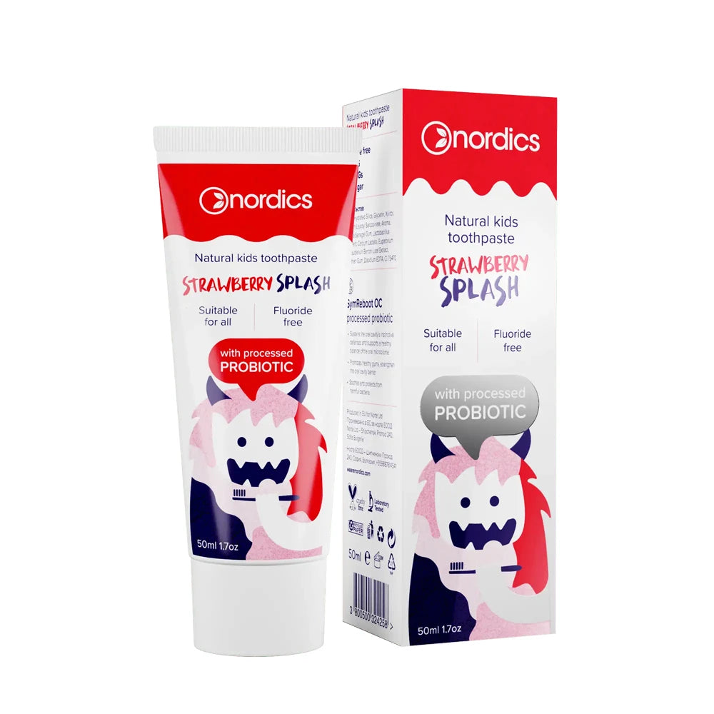 Nordics Pastă de dinți pentru copii 0+ Strawberry Splash 50ml