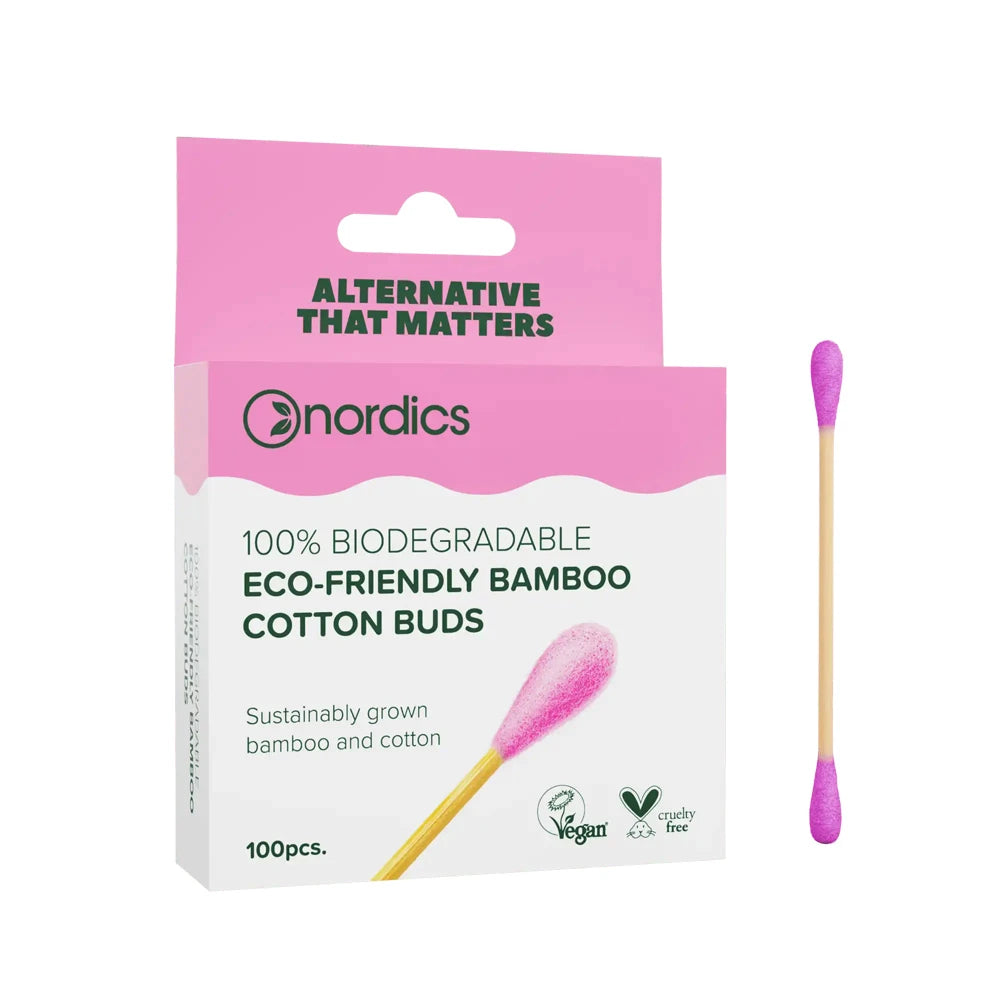 Nordics Bamboo ватные палочки (розовые) N100
