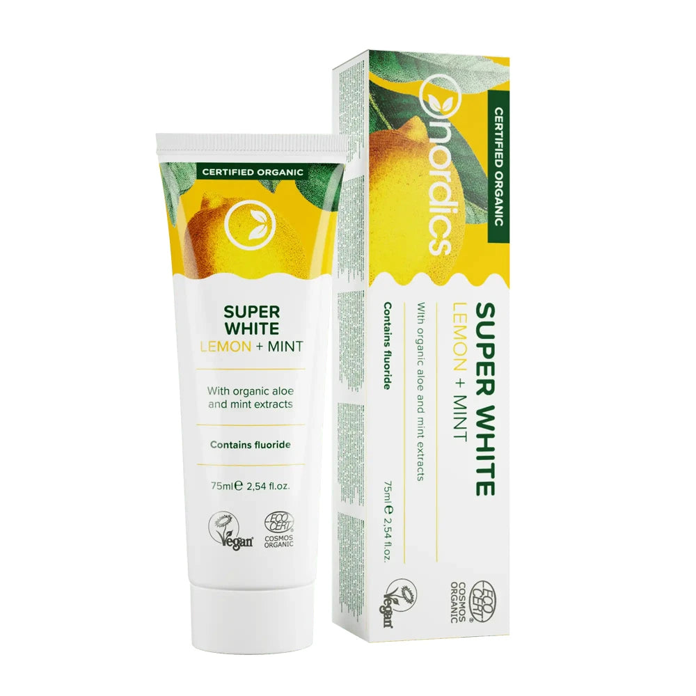 Nordics Organic Зубная паста Whitening лимон+мята 75ml