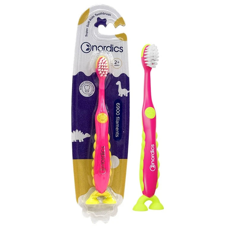 Nordics Periuță de dinți pentru copii Dino (violet+galben), moale, (6900) 2ani+