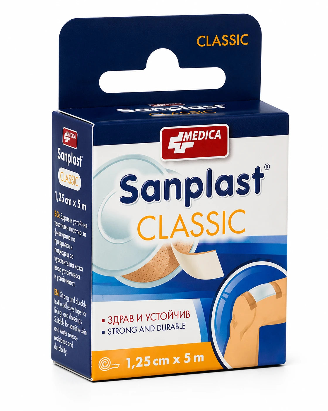 Emplastru Sanplast 1,25cmx5m clasic (Medica)