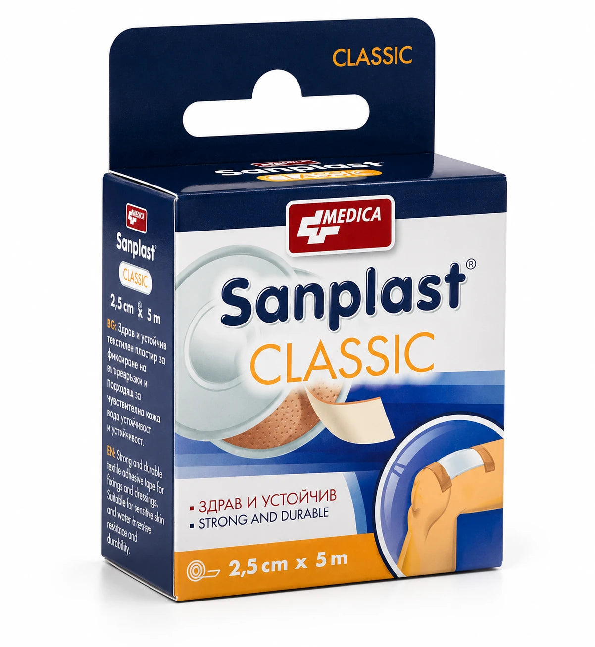 Emplastru Sanplast 2.5cmx5m clasic (Medica)