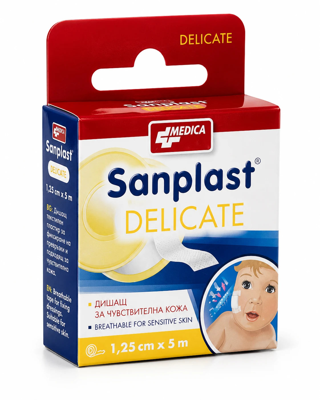 Emplastru Sanplast Delicate 1.25x500cm hirtie (Medica)