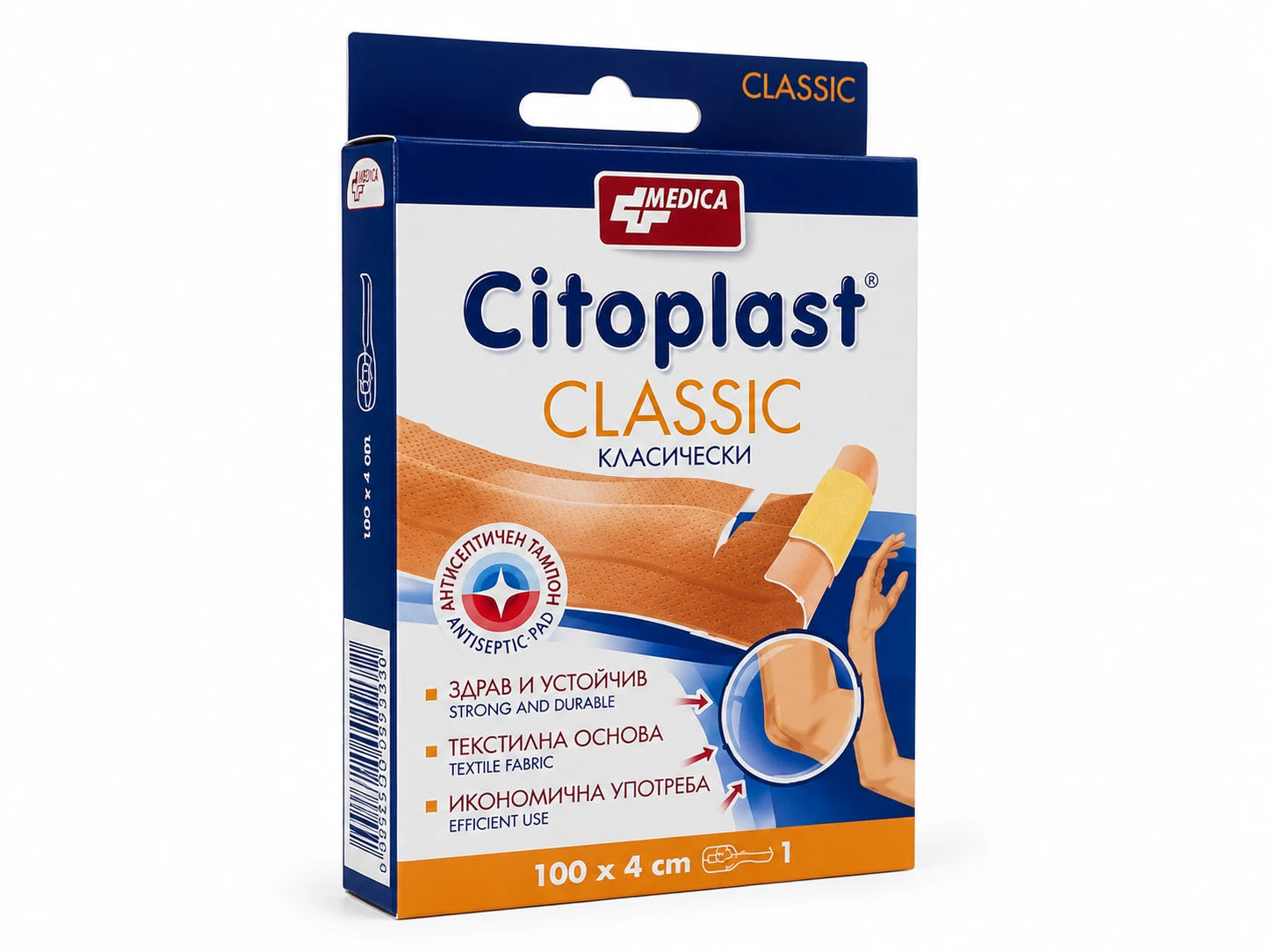 Emplastru bacter. Clasic 4cmx100cm N1 (Medica)