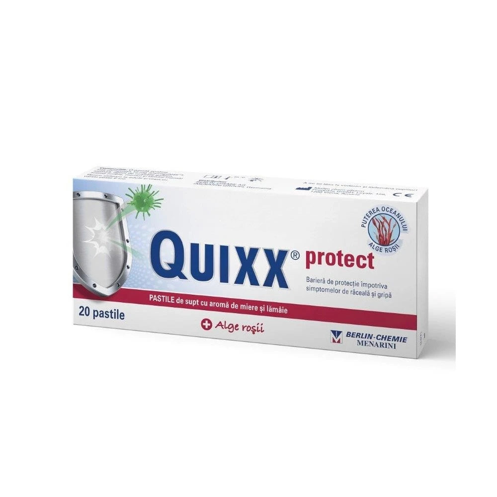 Quixx Protect пастилки для рассасывания с ароматом меда и лимона N20