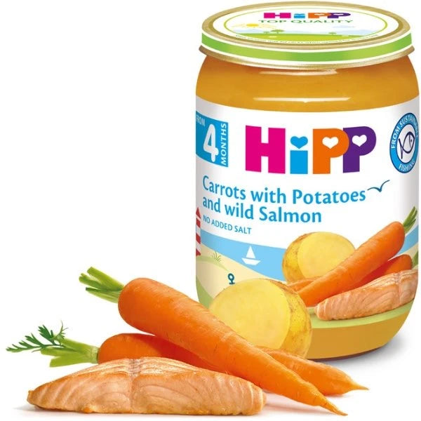Hipp 6105 Piure morcov și cartofi cu somon 190g