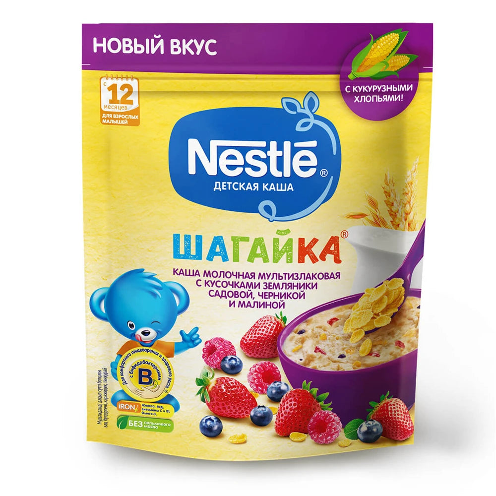 Nestle Молочная каша с клубникой, черной смородиной, малиной 190g