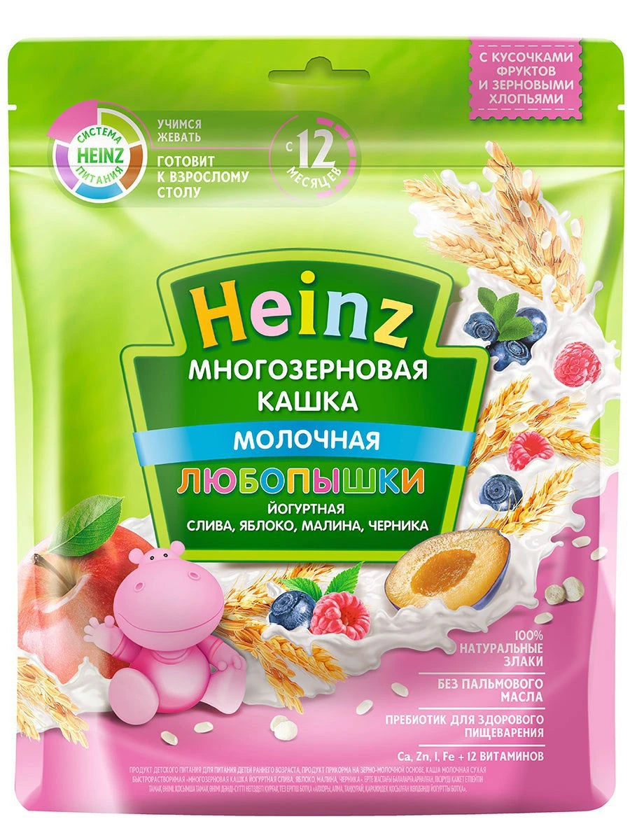 Heinz Каша йогуртовая с яблоками, малиной, черникой 200g