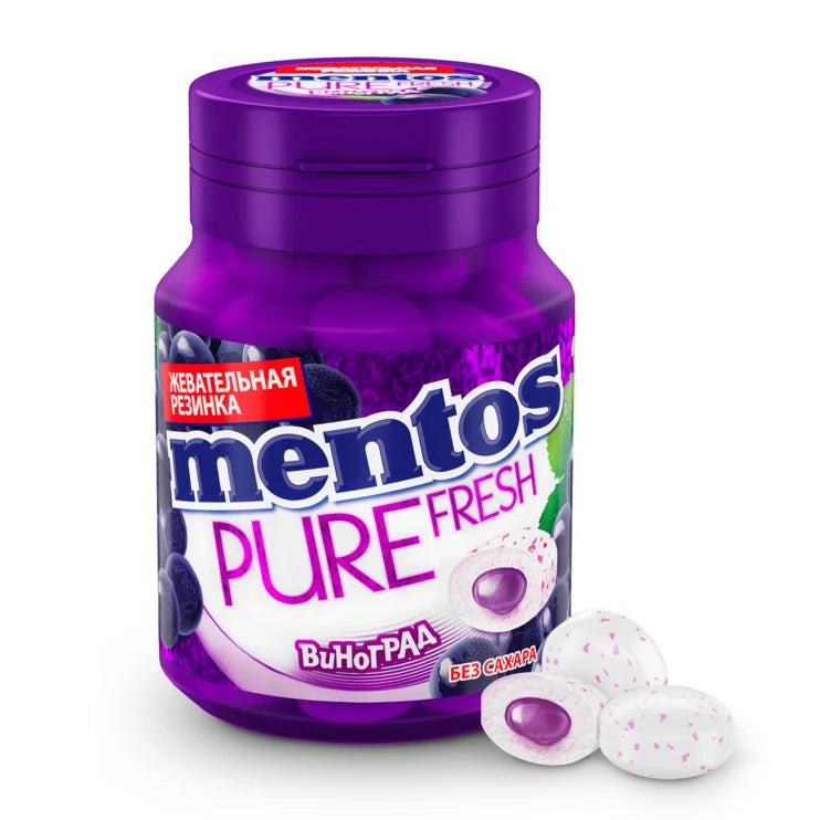 Mentos Gumă de mestecat Pure Fruit Strugure 54g