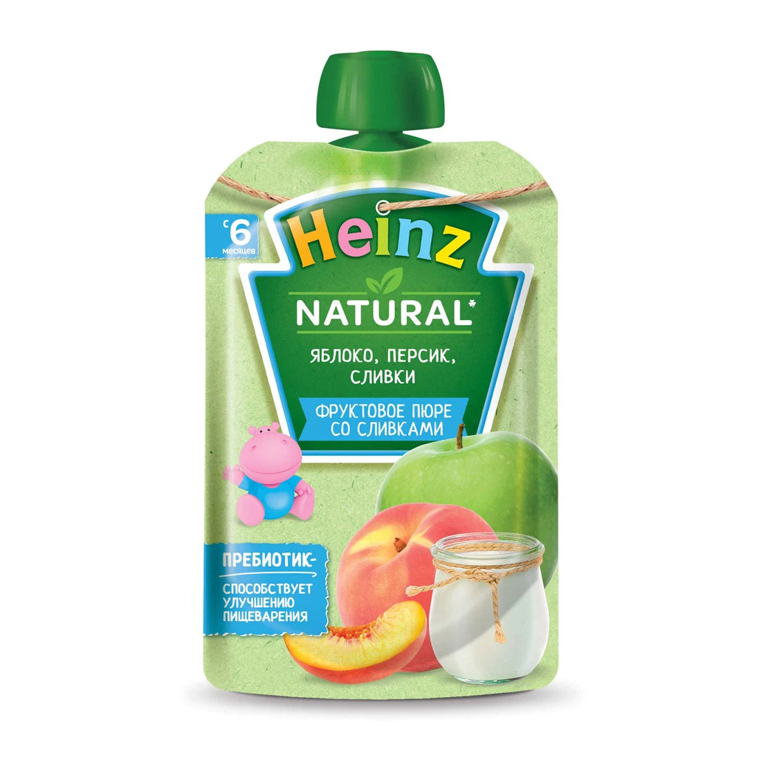 Heinz Пюре из яблок, персика, сливок (6 месяцев) 90g