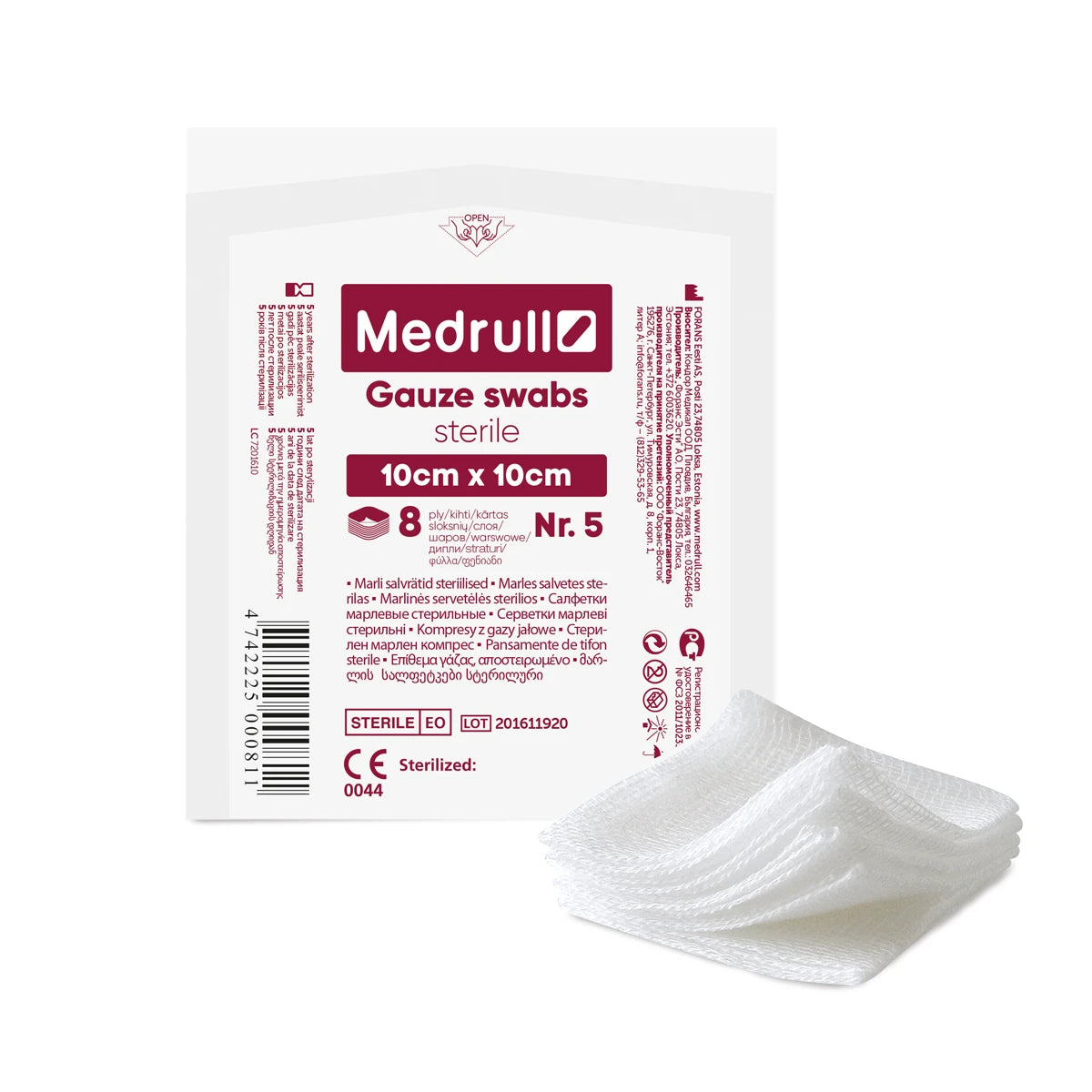 Șervețele de tifon sterile 10x10cm N5 Forans
