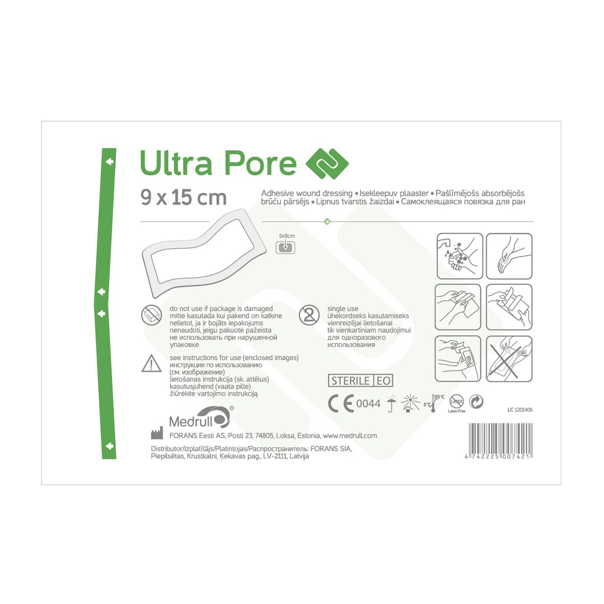 Pansament adeziv pentru rani 9x15cm steril Waterproof Ultra Pore Forans