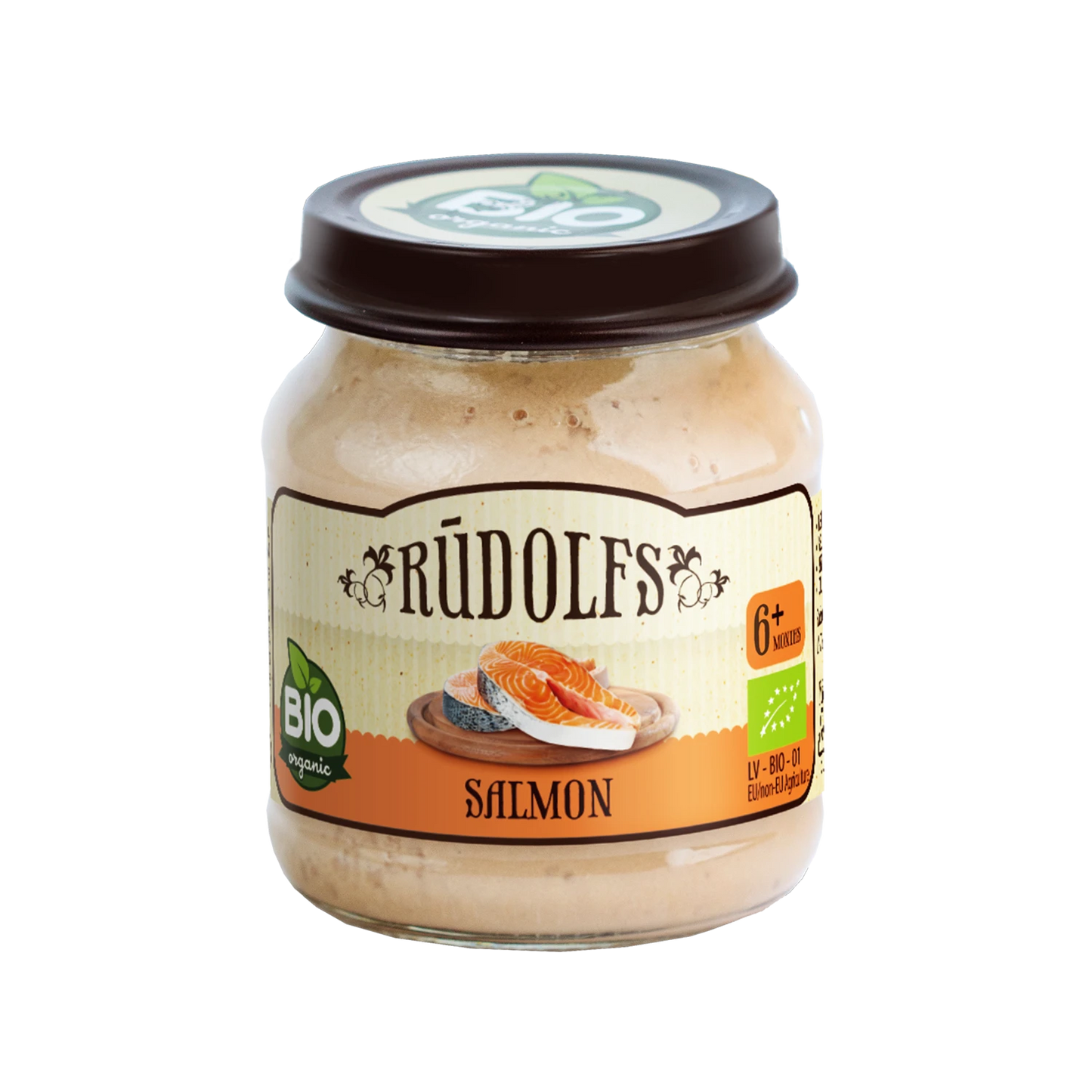 Rudolfs Organic Piure Carne de somon 115g (6+)