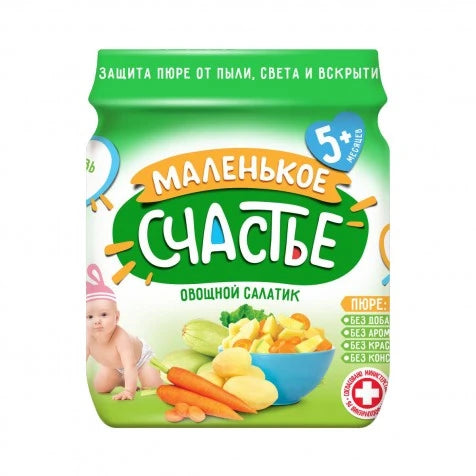 Malenikoe Sciastie Пюре овощной салат 90g