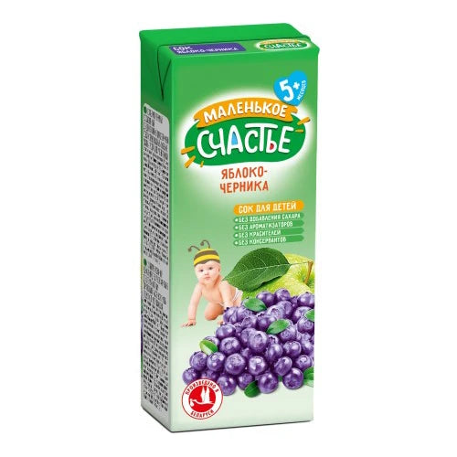 Malenikoe Sciastie Нектар яблоко, черника 0.2l