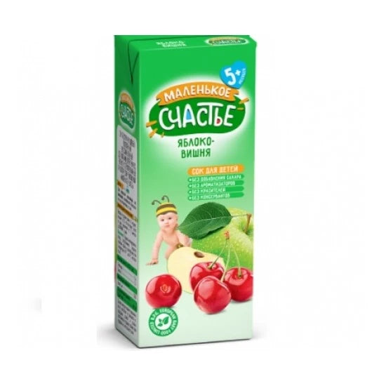 Malenikoe Sciastie Сок яблочный, вишневый нектар 0.2l