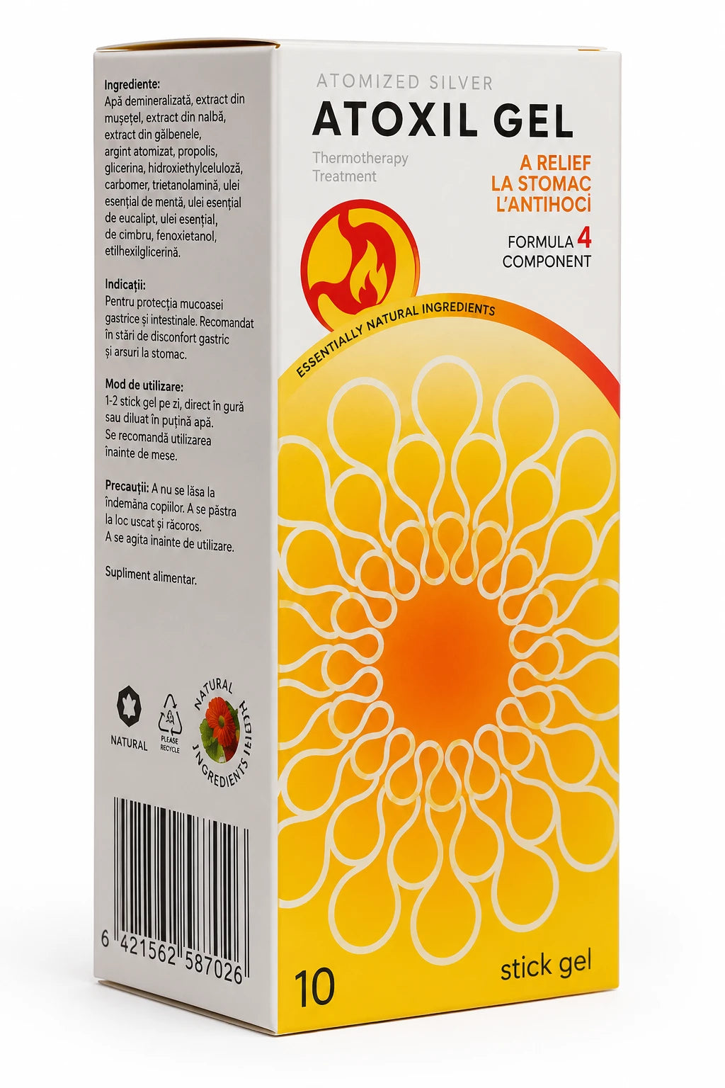 Atoxil Gel Arsuri la stomac (cu gust de piersic și mentă) 20g plic. N10