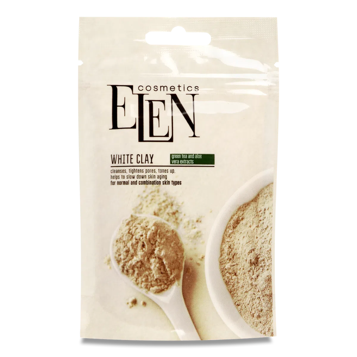 ELEN Lut cosmetic alb cu extract de ceai verde şi aloe vera 40g N1