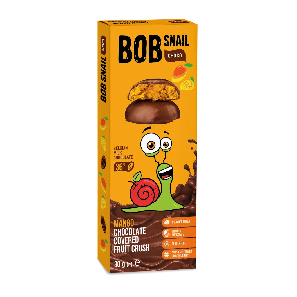 Bob Snail Натуральные конфеты манго - бельгийский шоколад 30g