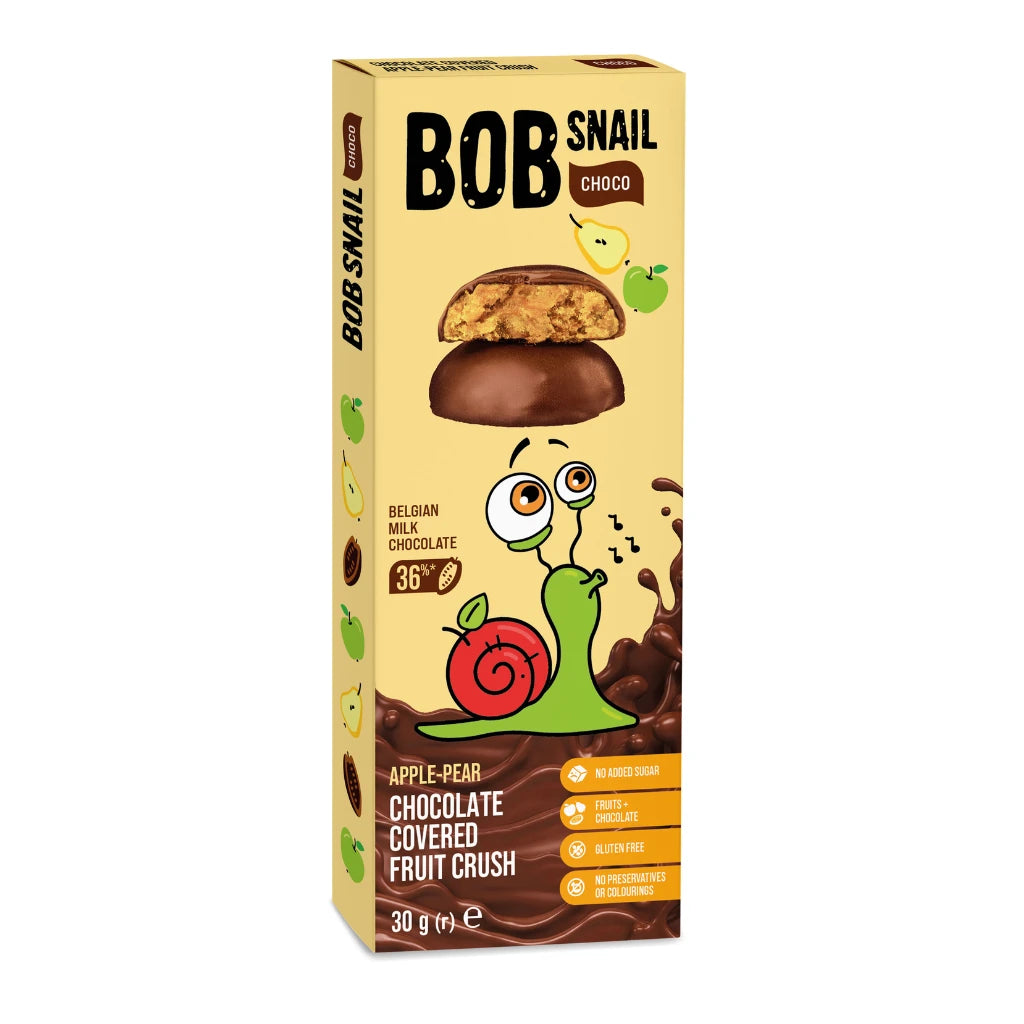 Bob Snail Натуральные конфеты яблоко-груша - бельгийский шоколад 30g