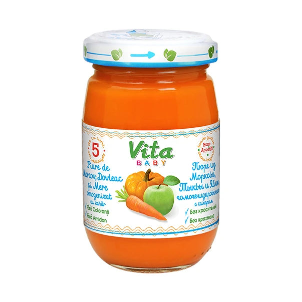 Vita 2643 Pireu Morcov, dovleac, mere 180g