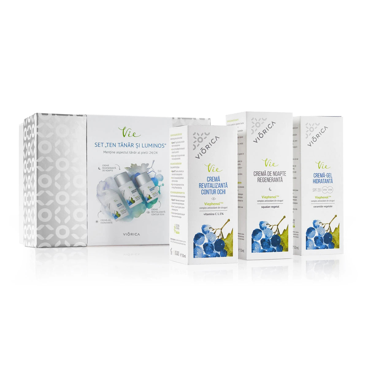 Viorica Set nr.3 Vie Ten Tinar si Luminos (Crema de zi+Crema de noapte+Crema ochi)