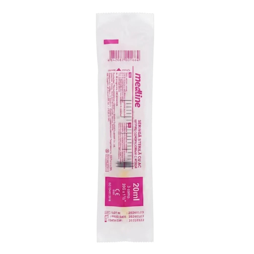 Seringă 20ml (3 componente) 20Gx1 1/2 (min.50) N1 (Medline)
