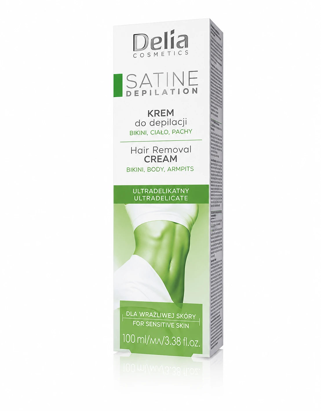 Delia Satine Cremă depilatoare pentru zona bikini, corp și axile ultradelicata, 100ml
