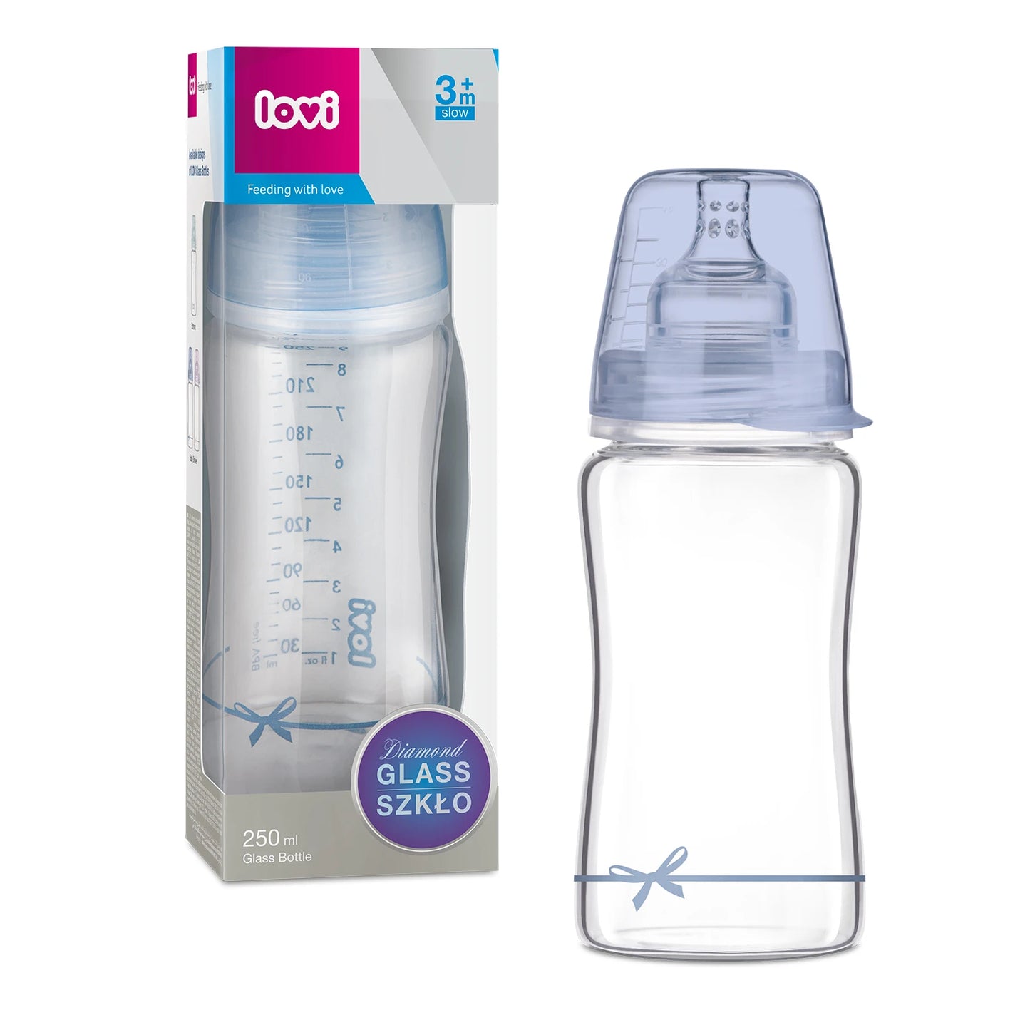 Canpol Baby 74/204 LOVI Стеклянная бутылочка 250 ml Baby Shower B