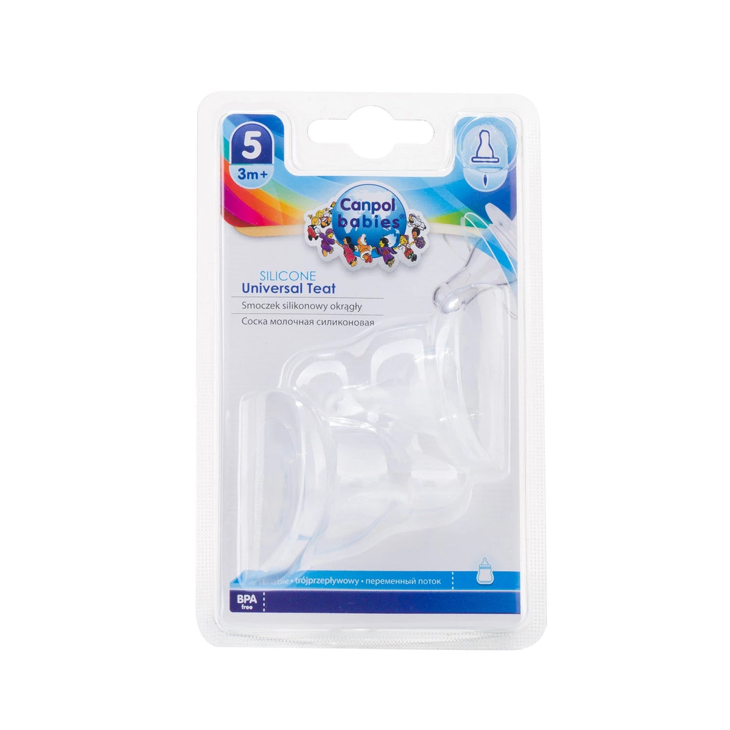 Canpol Baby 18/330 Tetina rotundă silicon flexibil 3+ 2buc