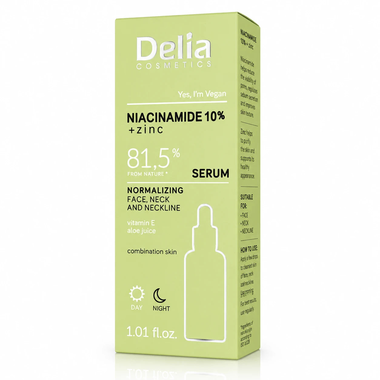 Delia Ser de normalizare sebum față, gat și decolteu cu Niacinamida 10% + Zinc, 30ml