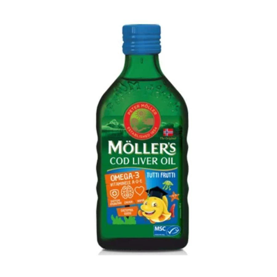 Mollers Рыбий жир из печени трески Omega-3 со вкусом tutti-frutti 250 ml