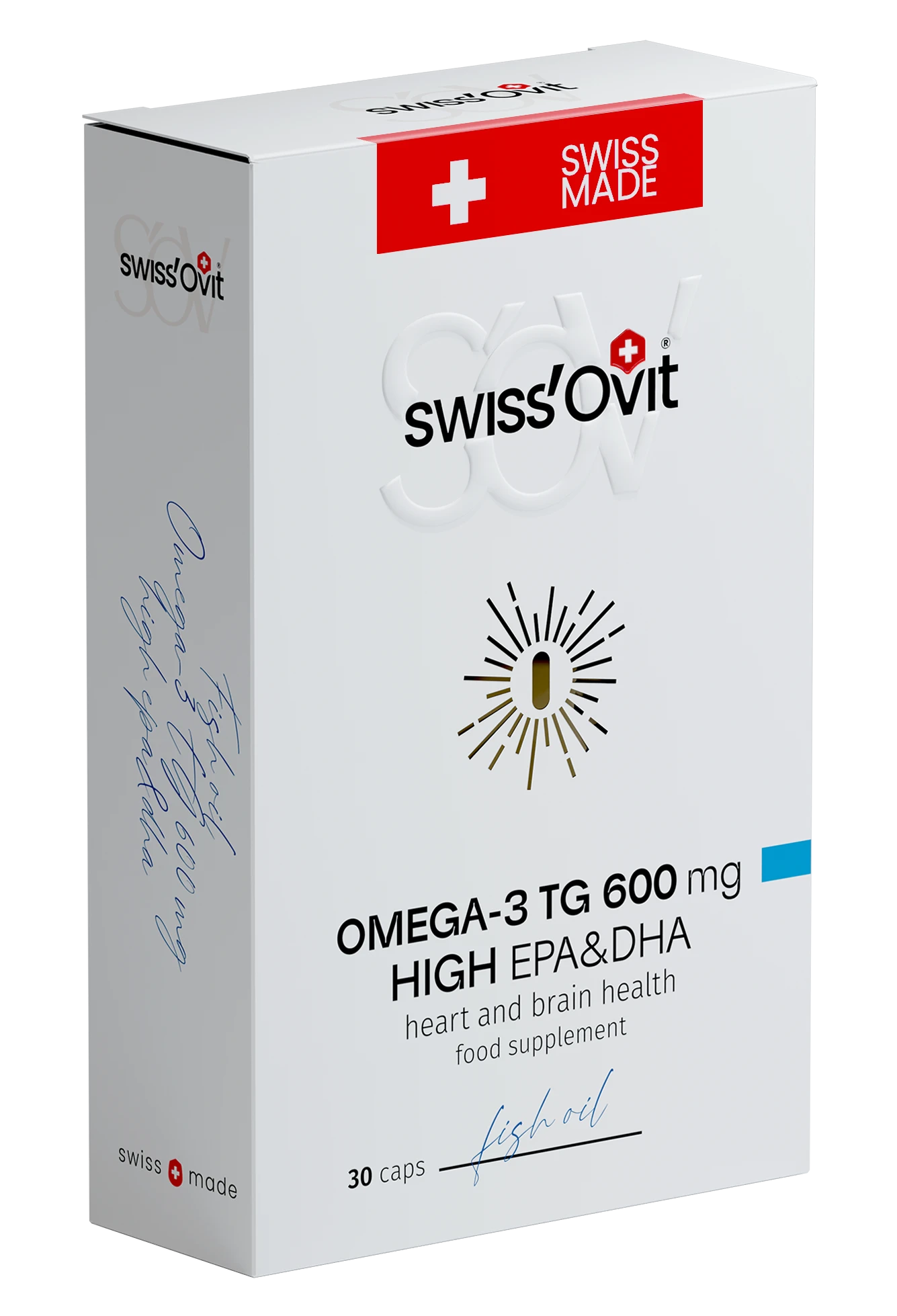 SwissOvit OMEGA 3 TG 600mg Fish Oil caps. N30 (Forans)