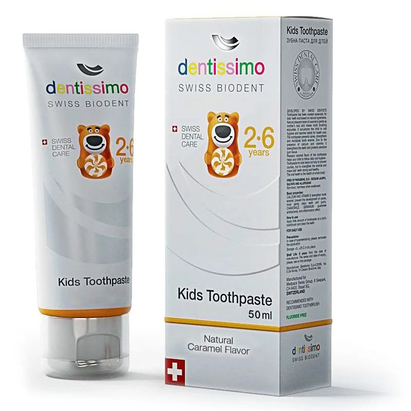 Dentissimo Kids зубная паста с ароматом карамели 50ml (2-6 лет)