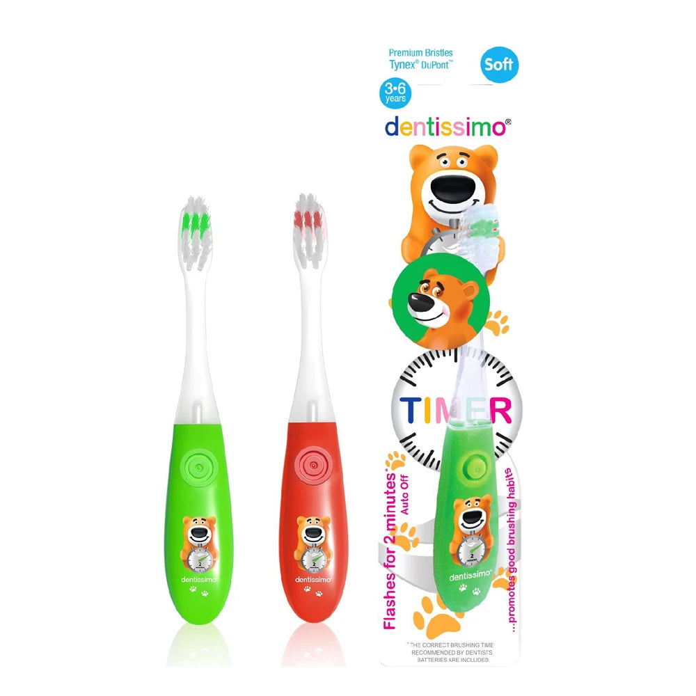 Dentissimo Junior Зубная щетка Soft (с 6 лет) Оранжевая/Зеленая
