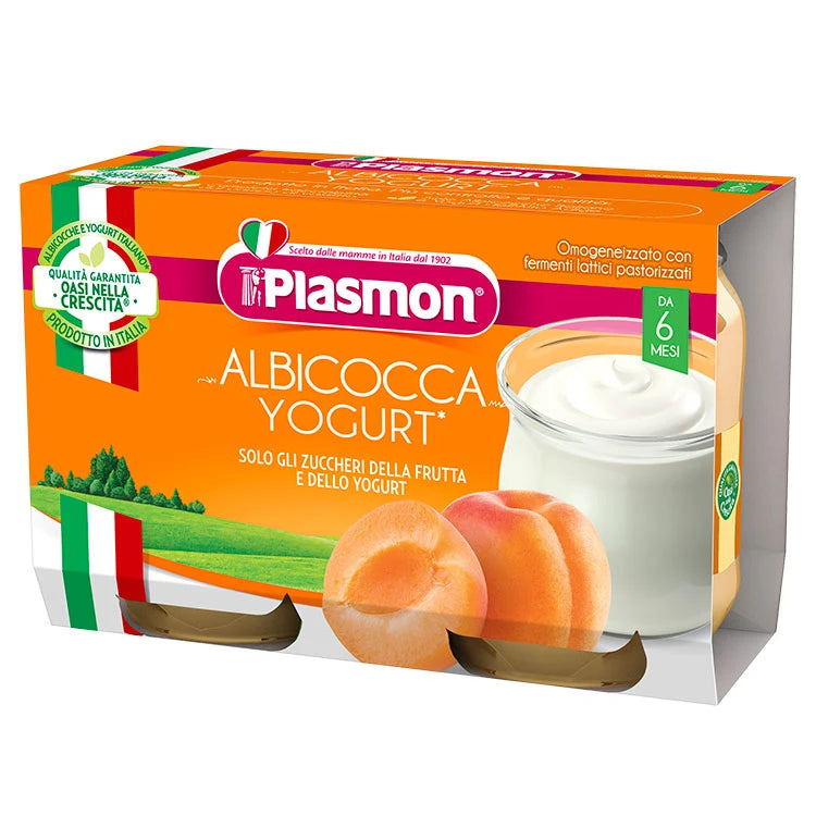 Plasmon Пюре из йогурта с абрикосами, +6 месяцев, 2x120 g